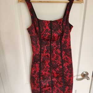 Guess Red and Black Lace Dress Y2K Style